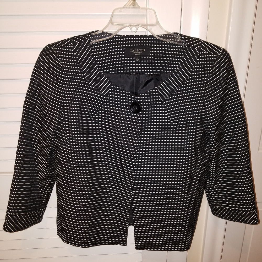 Black and white blazer